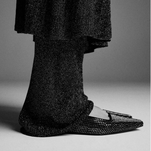Zara Black Sparkly Slingback Flats - Picture 11 of 12